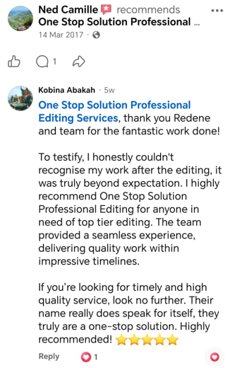 OneStopSolution.co.za - Testimonial from Facebook - Recommend OneStopSolution.co.za