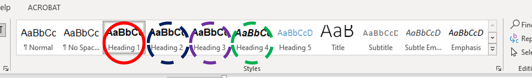 Apply the correct heading style